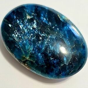 Flashy Blue Apatite Palm Stone